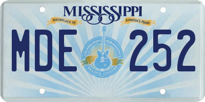 MS license plate MDE252