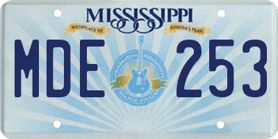 MS license plate MDE253