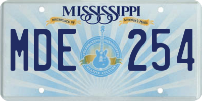 MS license plate MDE254