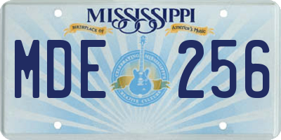 MS license plate MDE256