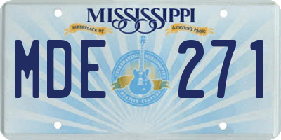 MS license plate MDE271