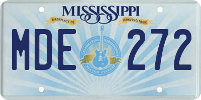 MS license plate MDE272