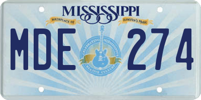 MS license plate MDE274