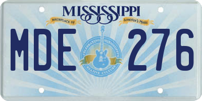 MS license plate MDE276