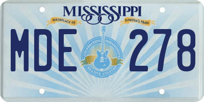 MS license plate MDE278