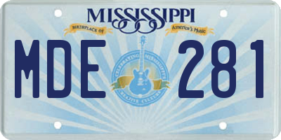 MS license plate MDE281