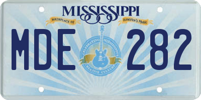 MS license plate MDE282
