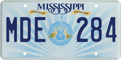 MS license plate MDE284