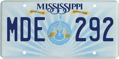 MS license plate MDE292