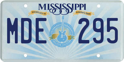 MS license plate MDE295