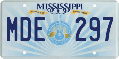 MS license plate MDE297