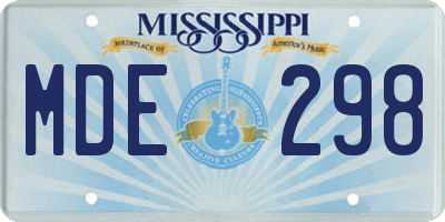 MS license plate MDE298
