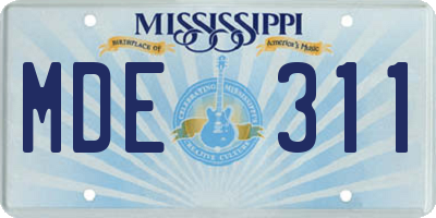 MS license plate MDE311
