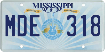 MS license plate MDE318