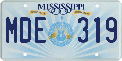 MS license plate MDE319