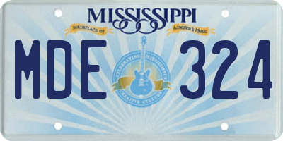 MS license plate MDE324