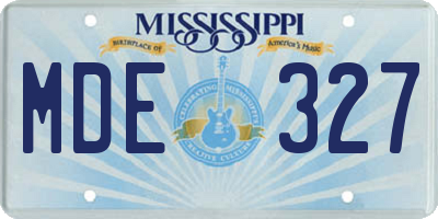 MS license plate MDE327