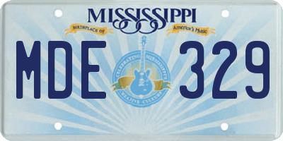 MS license plate MDE329