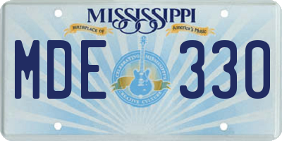 MS license plate MDE330