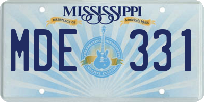 MS license plate MDE331