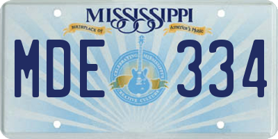 MS license plate MDE334