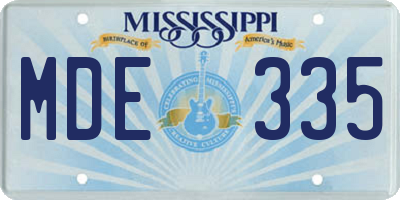 MS license plate MDE335