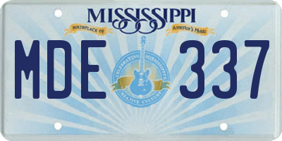 MS license plate MDE337