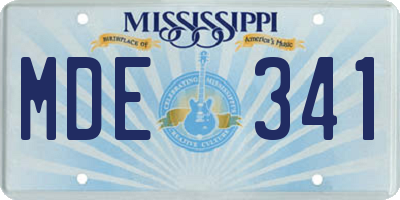 MS license plate MDE341