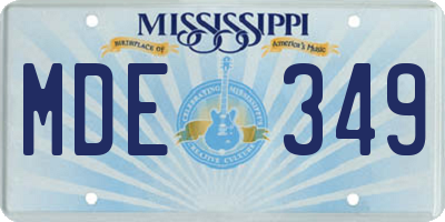MS license plate MDE349