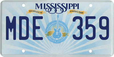 MS license plate MDE359