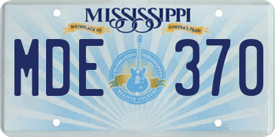 MS license plate MDE370