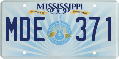 MS license plate MDE371