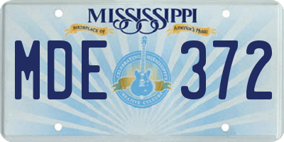 MS license plate MDE372