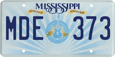MS license plate MDE373