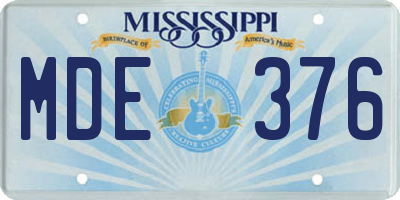 MS license plate MDE376
