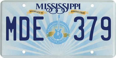 MS license plate MDE379