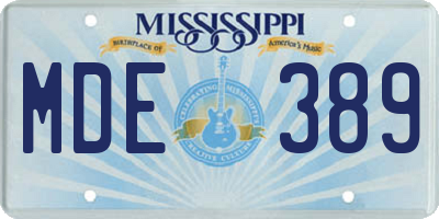 MS license plate MDE389
