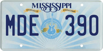 MS license plate MDE390