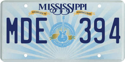 MS license plate MDE394