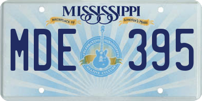 MS license plate MDE395