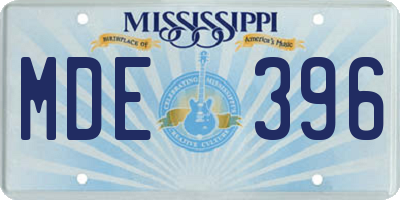 MS license plate MDE396