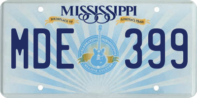 MS license plate MDE399