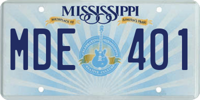 MS license plate MDE401