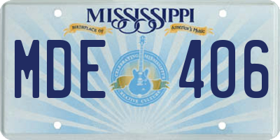 MS license plate MDE406