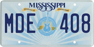 MS license plate MDE408