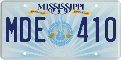 MS license plate MDE410