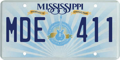MS license plate MDE411