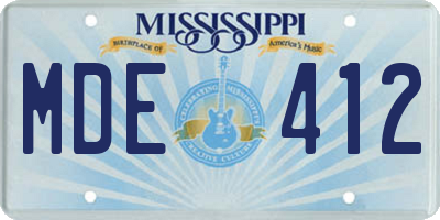 MS license plate MDE412