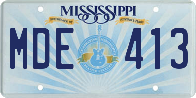 MS license plate MDE413