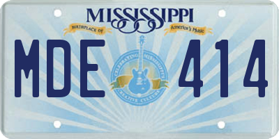MS license plate MDE414